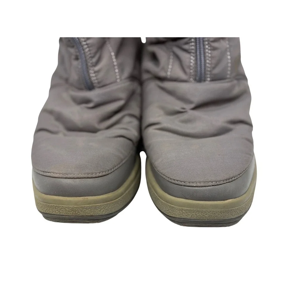 Tecnica‎ Vintage Moon Boots Gray Nylon Front Zip Winter Snow Boots Size EU 45